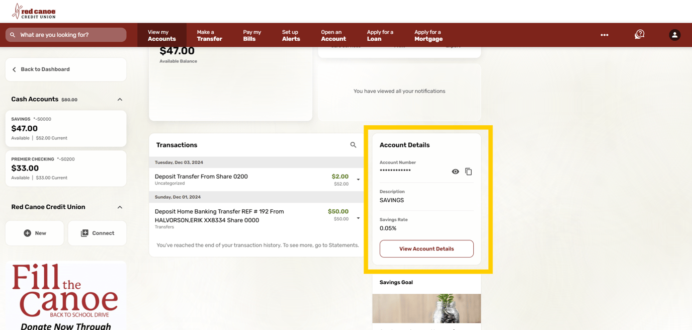 View of How do I find my account number and routing number?
